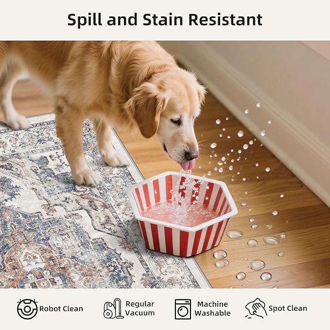 Washable Kitchen Rug Set of 3: Boho Non-slip Soft Stove Sink Mat Light Weight - Image 2
