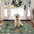 Washable Floral 2x3 Area Rug: Indoor Soft Scalloped Carpet by HYHAOYUNLAI