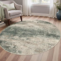 Round Rugs 4FT for Living Room Bedroom, Modern Abstract Machine Washable Circle by BEIMO