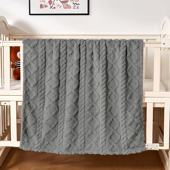 Sherpa Fleece Baby Blanket, Ultra Soft Fluffy Premium Baby Blankets - Image 3