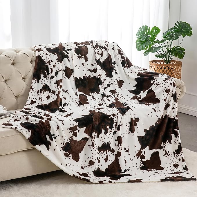 BEDELITE Cow Print Throw Blanket by BEDELITE