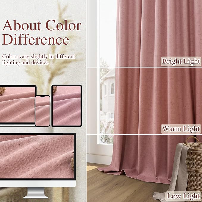 Guken 100% Blackout Curtains 84 Inch Length 2 Panels Set - Image 7