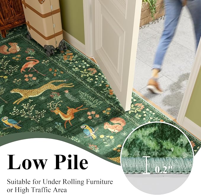 DUKINO 3x10 Washable Runner Rug, Non Slip Animal Rug - Image 7