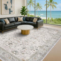 Hazo Haus Boho Light Grey Living Room Rug 10x14 by HazoHaus