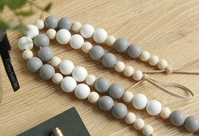 2 Pieces Wood Bead Curtain Tieback Boho Curtain Tiebacks Curtain Holdbacks - Image 2