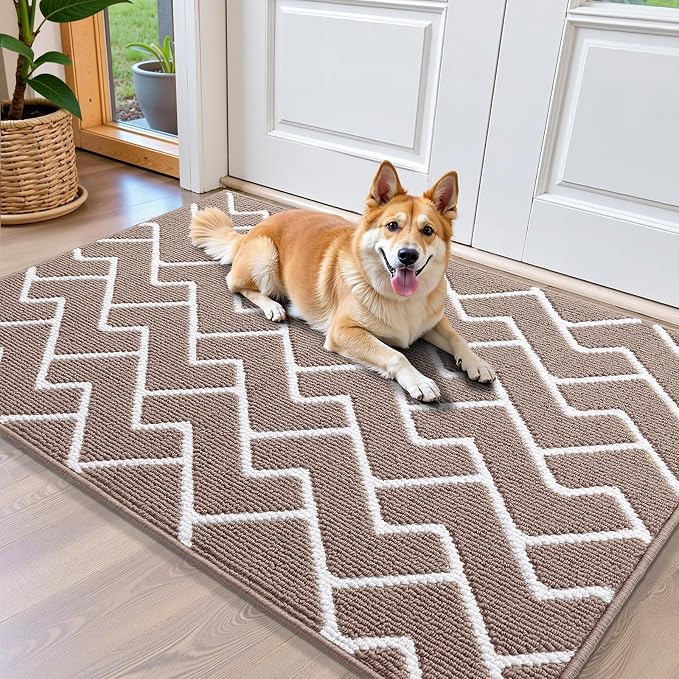 OLANLY Front Door Mat, Non-Slip Rubber Backing, Dirt Resistant and Absorbent by OLANLY
