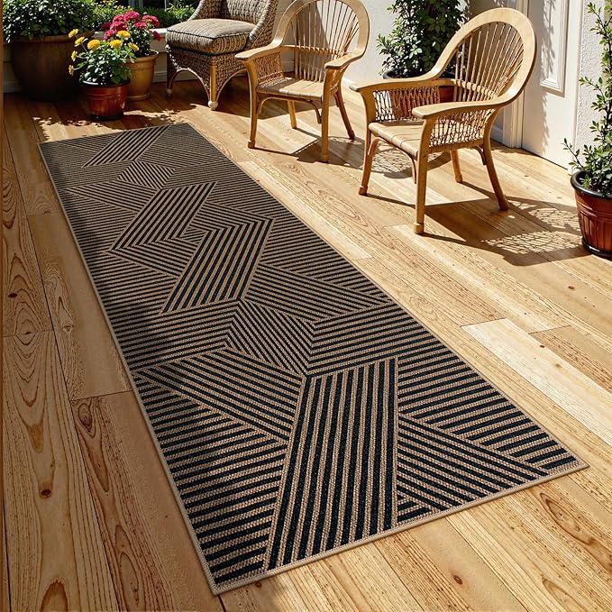 Lahome Enfys Modern Geometric Runner Rug, 2x8 Washable Rug Runners - Image 5