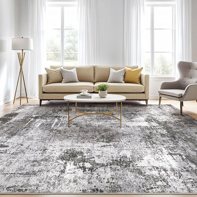 LOONGRUG 9x12 Area Rug Washable Large Neutral Modern Living Room Rugs | - Image 5