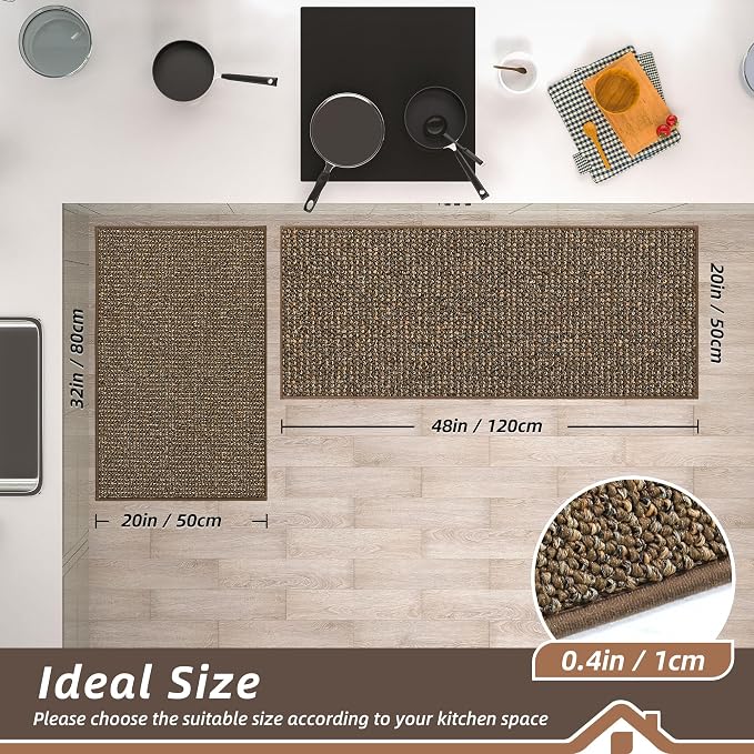 BEQHAUSE Kitchen Rugs and Mats 2PCS, Non-Slip Kitchen Mats - Image 2