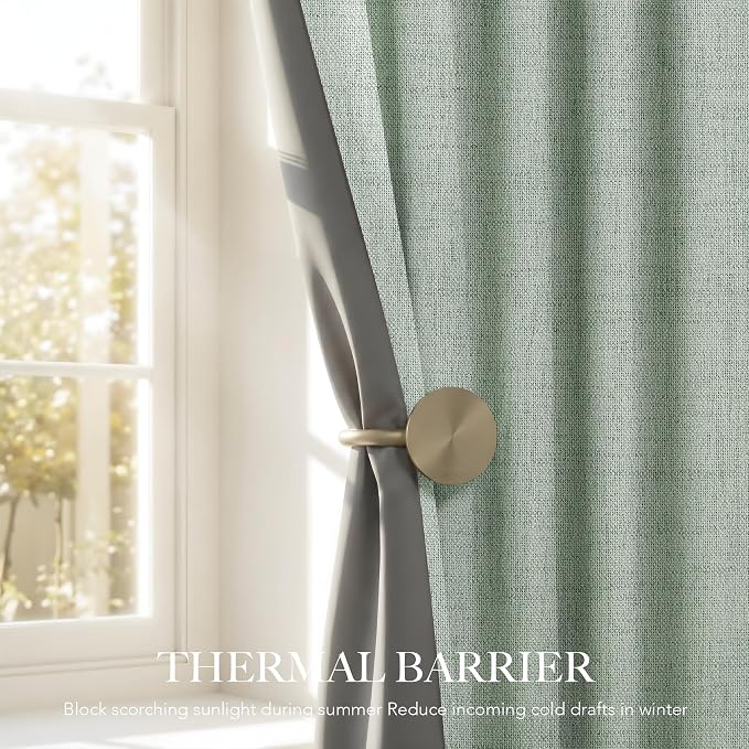 RYB HOME Sage Green 100% Blackout Curtains 96 inches Long, Thermal Insulated - Image 5