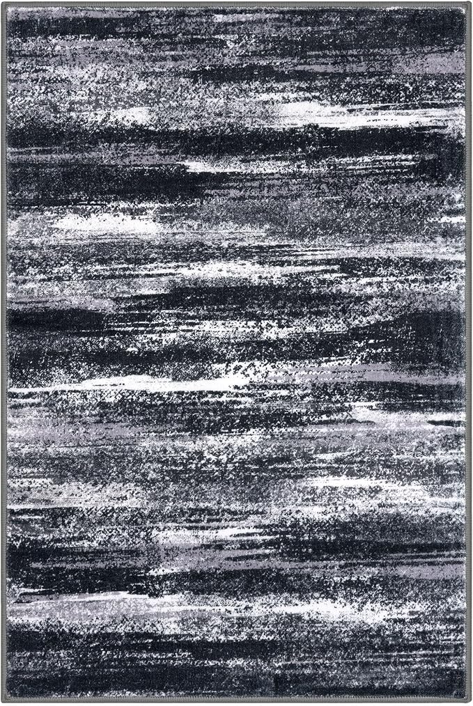 Lansny Modern Abstract Entryway Rug Indoor 2x3 Washable Rug Non-Slip Soft Small - Image 9