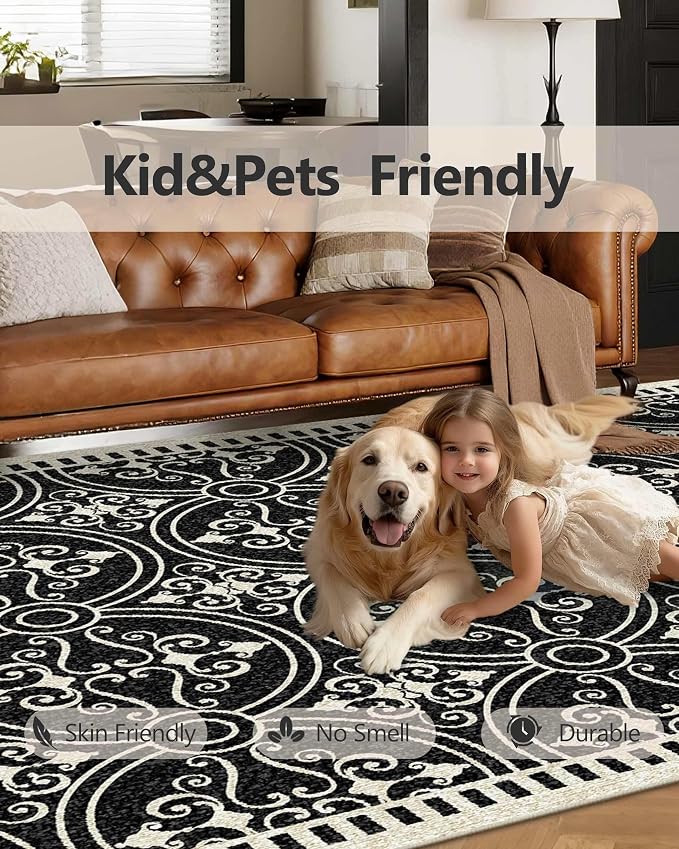 Latte&Fog 2x3 Entryway Rug, Small Modern Abstract Door Mat, Washable Kitchen Rug - Image 6