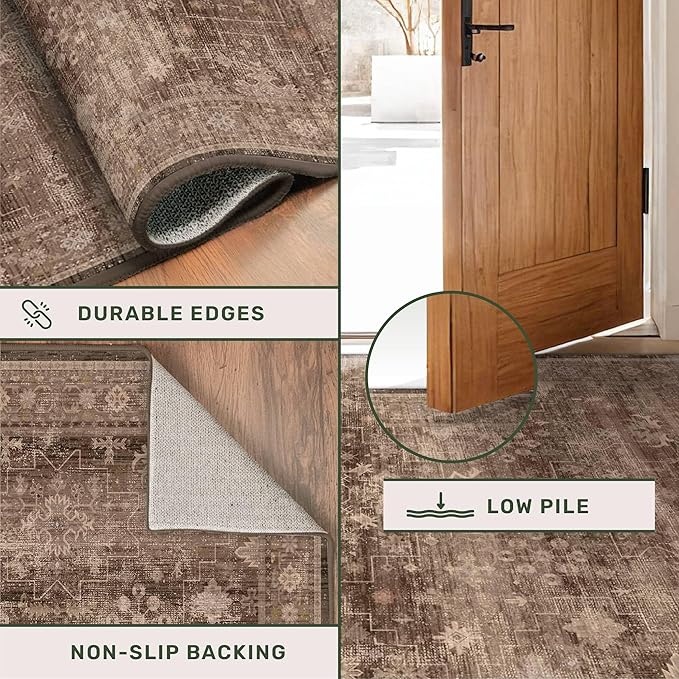 Brown Washable Long Runners for Hallways, 3x8 Wide Kitchen Runner Rug, Entryway - Image 5
