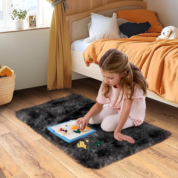 Small Area Rug, 2x3 Rug for Bedroom Shaggy Throw Rugs for Dorm Rug, Soft Tie - Image 6