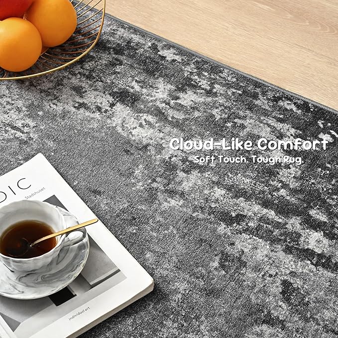 2x10 Black Rug Runners for Hallways Kitchen Runner Rug Non Slip Washable Black - Image 6