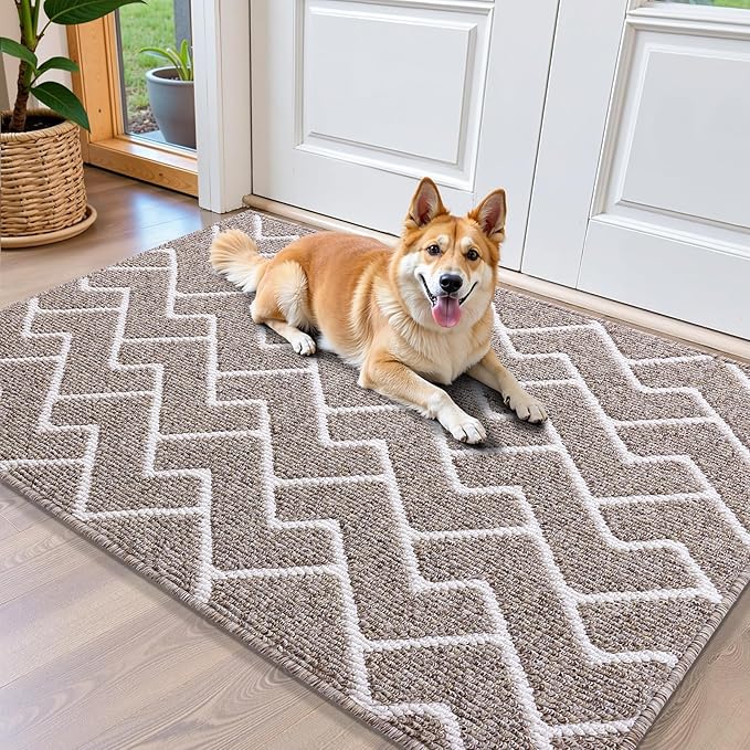 OLANLY Front Door Mat, Non-Slip Rubber Backing, Dirt Resistant and Absorbent by OLANLY