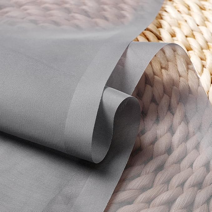 OWENIE Short Grey Sheer Curtains 36 Inches 2 Panels Set - Image 5