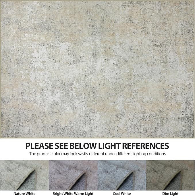 4x6 Area Rugs for Living Room Rug Washable: Abstract Rug for Dining Room - Image 7