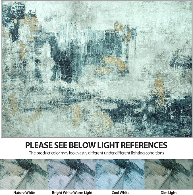 5x7 Area Rugs for Living Room Rug Washable: Abstract Rug for Dining Room - Image 7