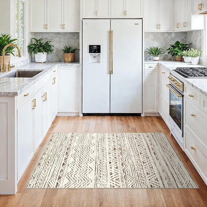 3x4 Washable Entryway Area Rug: Moroccan Small Runner Rug - Image 2