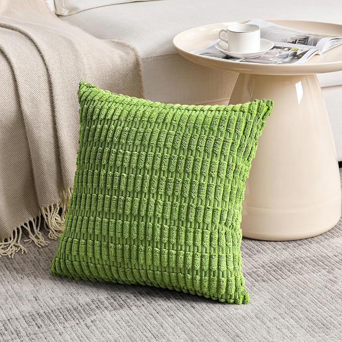 Fancy Homi 4 Packs Boho Lime Green Decorative Throw Pillow Covers 26x26 Inch - Image 2