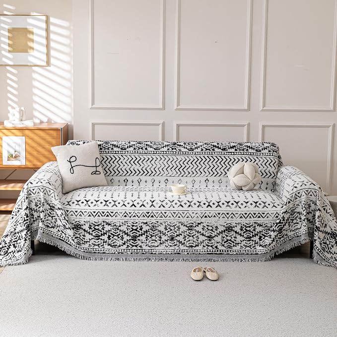 Boho Chenille Couch Cover for Dogs, Non Slip Sofa Cover, Couch Slipcover Covers by KaviKon