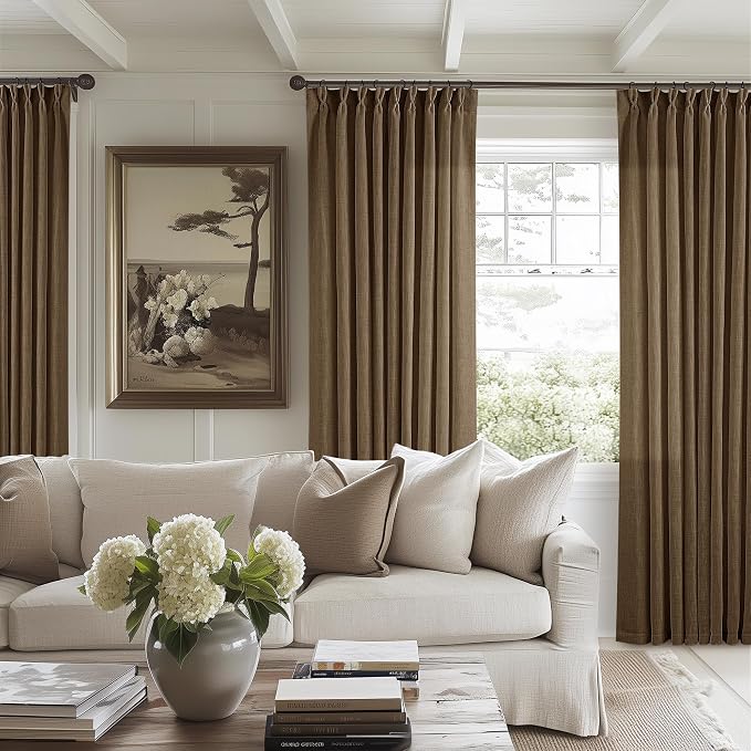 Dutch Cocoa Pinch Pleat Linen Curtains 102 Inches Long 60 Inch Wide 1 Panel | - Image 8