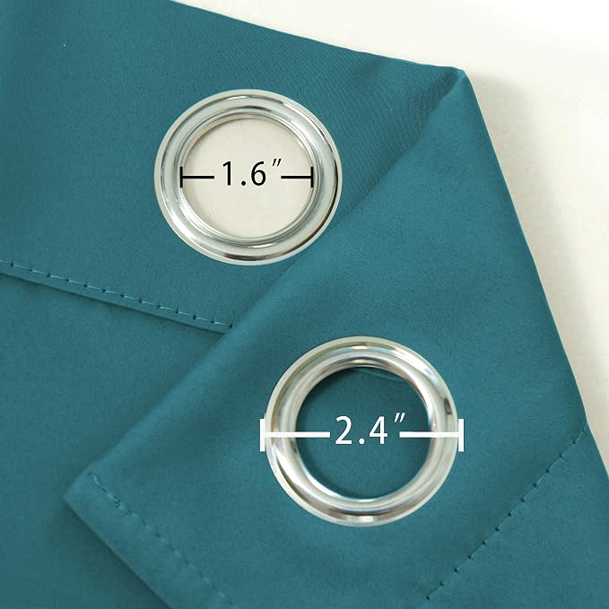 LEMOMO Sea Teal Thermal Blackout Curtains/38 x 84 Inch/Set of 2 Panels Room - Image 6