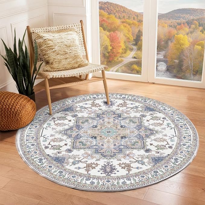 OPPODREAM Soft Round Rug 3ft, Washable Circle Rug 3ft by OPPODREAM