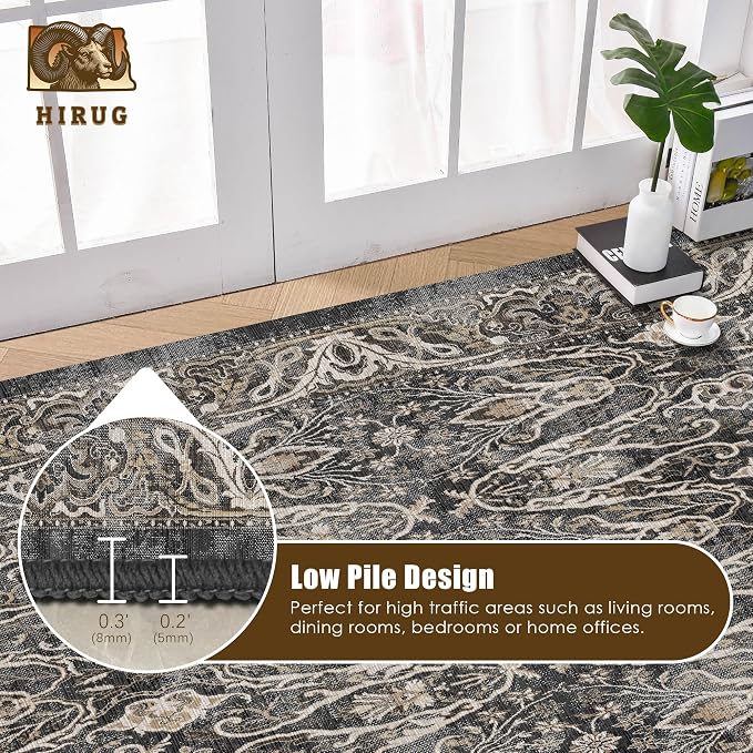 Washable Area Rug 4' x 6' Vintage Traditional Persian Mat - Image 5