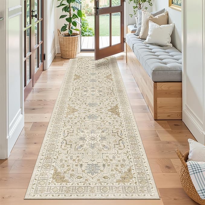 Madane Runner Rug 2x8, Washable Hallway Runner Rugs, Non-Slip Low-Pile Soft - Image 3
