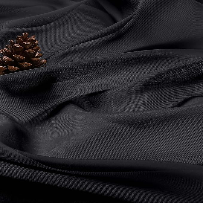 OWENIE Sheer Black Curtains, Sheer Curtains 63 inch Length 2 Panels Set - Image 7