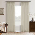 108 Inch Linen Pinch Pleated Light Filtering Curtains Sand Beige 2 Panels | by Twodrapes