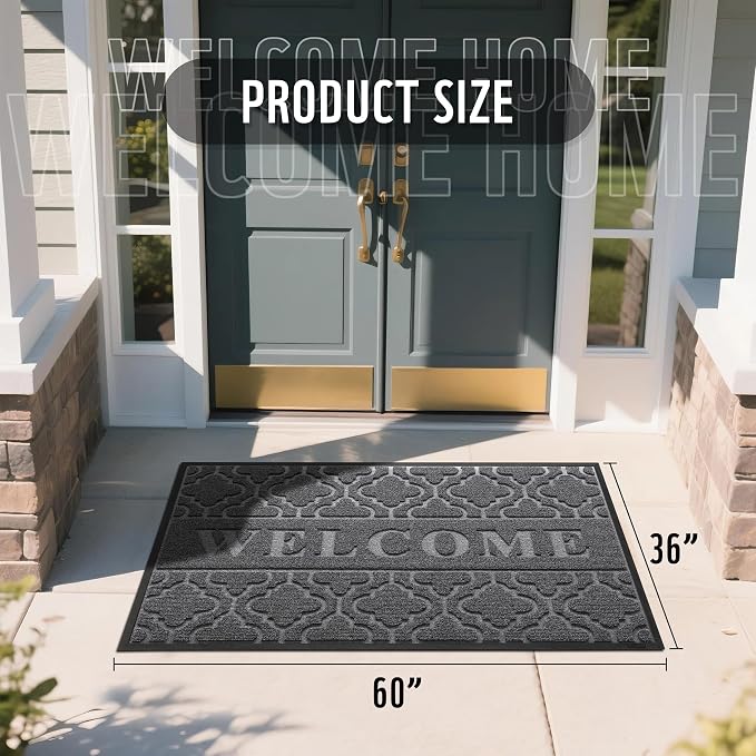 Yimobra Welcome Mat Outdoor Indoor, All-Season Waterproof Front Door Mat - Image 2