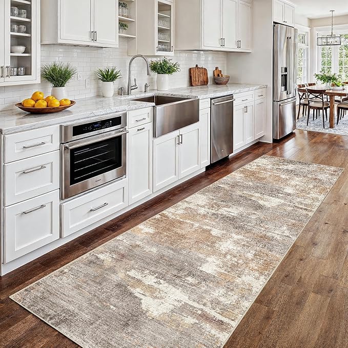 2x8 Washable Kitchen Runner Rug: Modern Abstract Runners by Ksrau