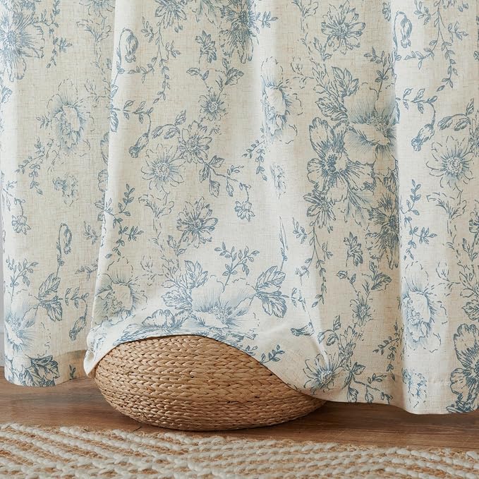 jinchan Linen Floral Curtains 100 Inch Extra Wide - Image 7