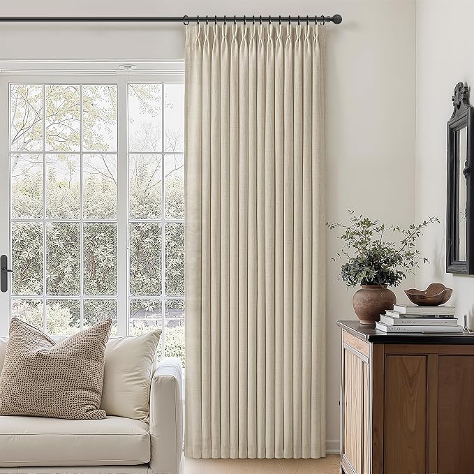 Extra Long 144 Inch Warm Beige Light Filtering Large Curtains - Image 6