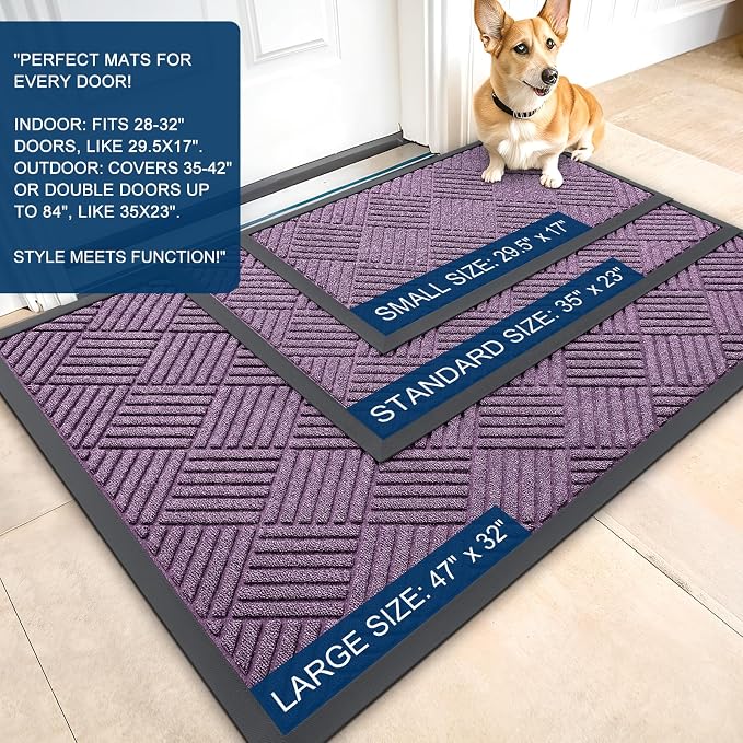 OLANLY Front Door Mat Outside Entrance 47x23, Waterproof Heavy-Duty Doormat | - Image 2