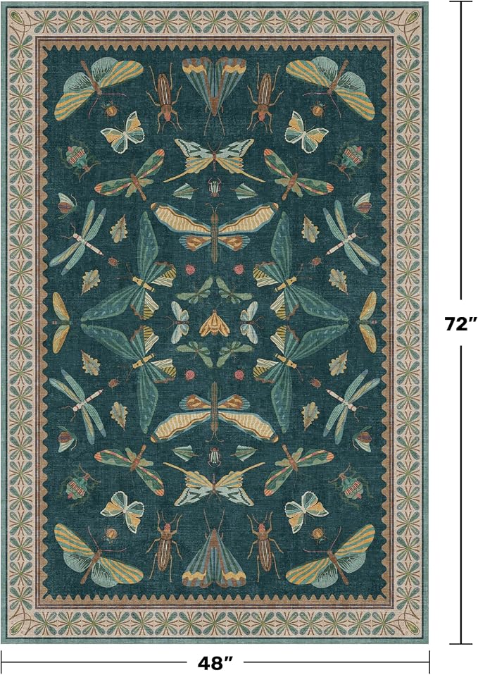 Dark Teal 4x6 Area Rugs for Door Mat Entrance - Image 2