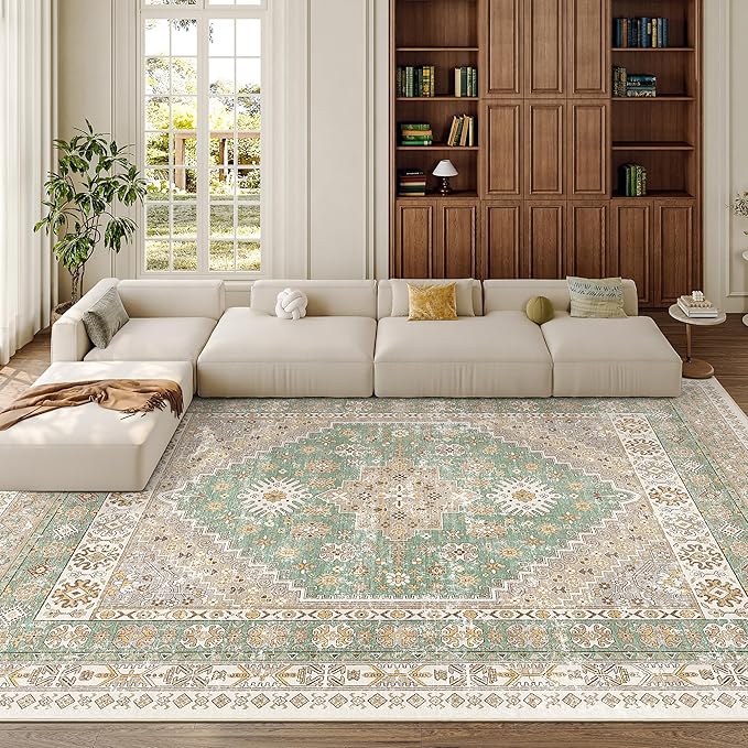 zesthome 8x10 Area Rugs for Living Room, Non-Slip Backing Washable Rugs by Zesthome