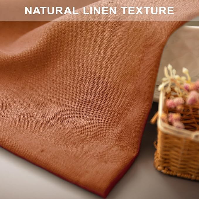 Pitalk Burnt Orange Linen Curtains 102 Inches Long - Image 8