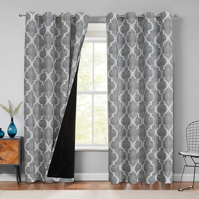 Beauoop 100% Blackout Curtains 84 Inches Long 2 Panels by Beauoop
