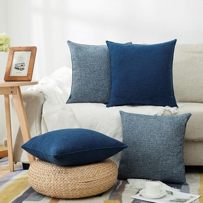 HPUK Linen Throw Pillow Covers Pack of 2, 18x18 Inch Accent Cushion Covers - Image 5