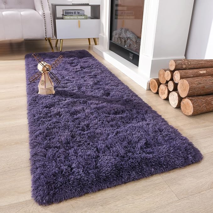 Chicrug Soft Runner Rug for Bedroom Living Room Plush Fluffy Rug 2x6 Feet - Image 3