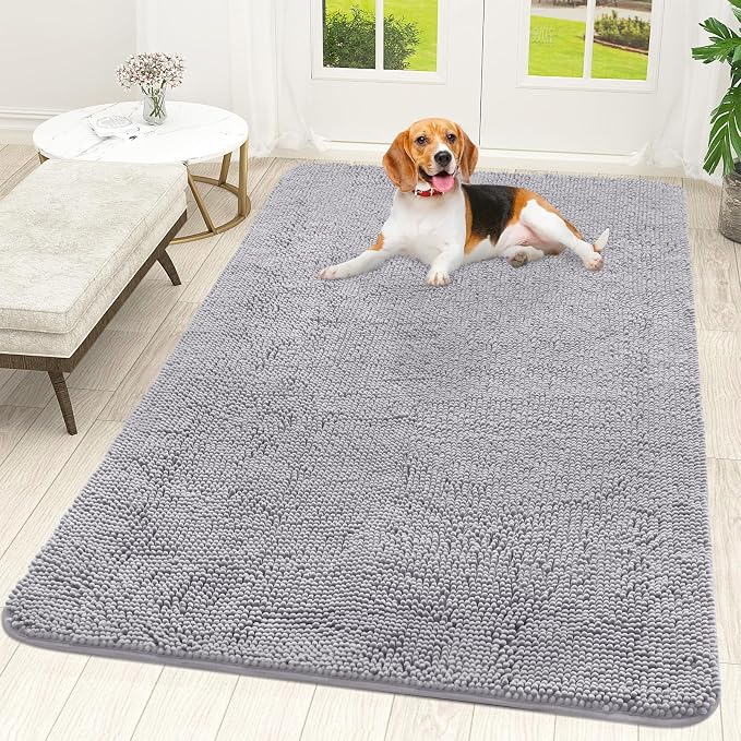 OLANLY Dog Door Mat for Muddy Paws 59x35, Absorbs Moisture and Dirt, Absorbent by OLANLY