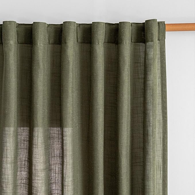 MYSKY HOME Living Room Curtains 90 Inches Long Farmhouse Light Filtering by MYSKYHOME