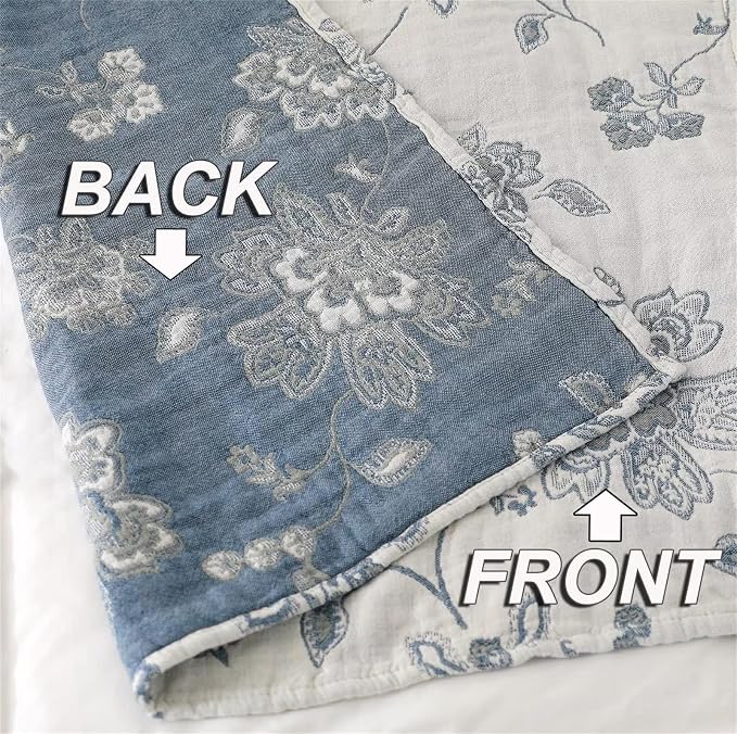 MSGKV Spring Throw Blanket 100% Cotton 60''x 80'', Versatile Woven Soft - Image 5
