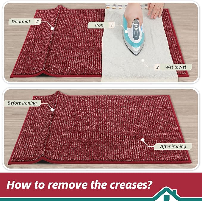 BEQHAUSE Dirt Trapper Door Mat 24" x 36", Non-Slip Washable Doormats, Low - Image 9
