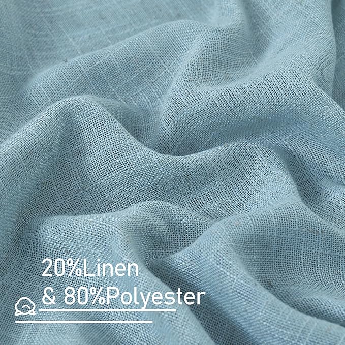 LAMIT Stone Blue 72 inch Linen Curtains - Image 2
