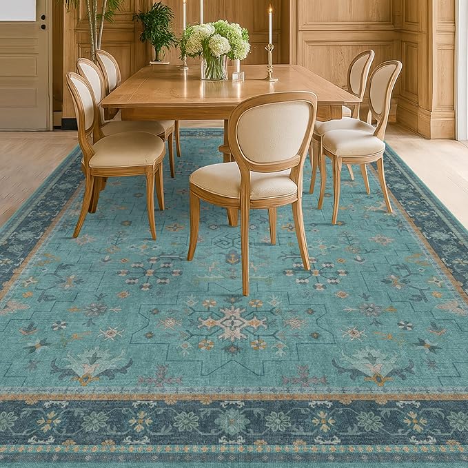 Boho 8x10 Large Teal Green Rugs - Image 3